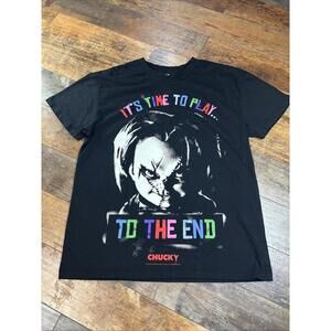 Chucky It’s Time To Play To The End T Shirt Mens Large NWT